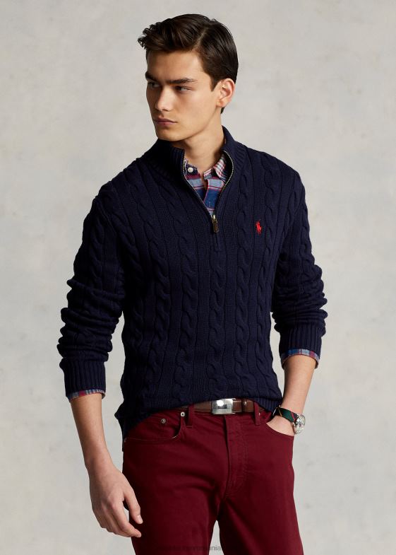 marina de vânători bărbați Ralph Lauren pulover din bumbac tricot cablu 046881131