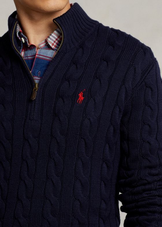 marina de vânători bărbați Ralph Lauren pulover din bumbac tricot cablu 046881131