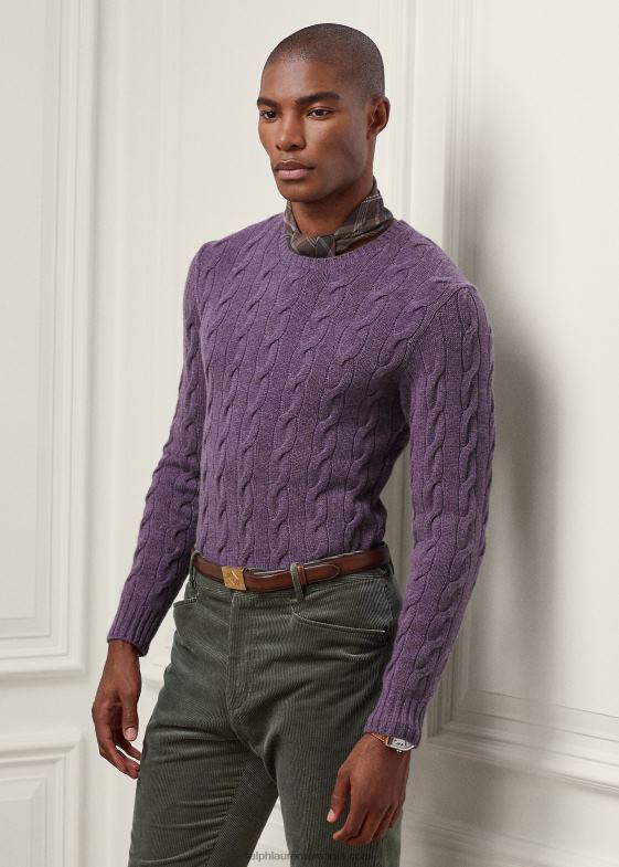 melange de struguri bărbați Ralph Lauren pulover din cașmir din tricot cablu 0468881