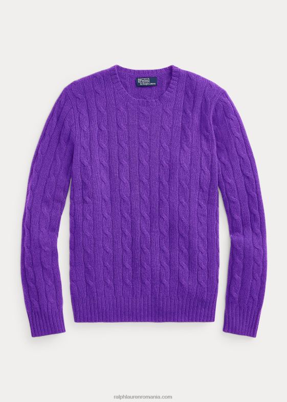 mov regent bărbați Ralph Lauren iconicul pulover din cașmir tricot în cablu 046881675