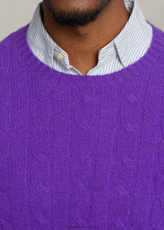 mov regent bărbați Ralph Lauren iconicul pulover din cașmir tricot în cablu 046881675