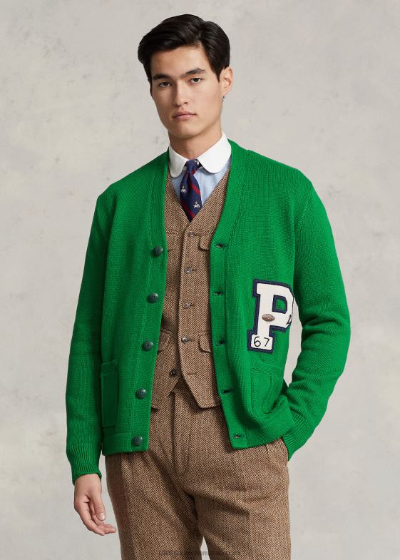 noua padure multi bărbați Ralph Lauren cardigan letterman din bumbac 046888520