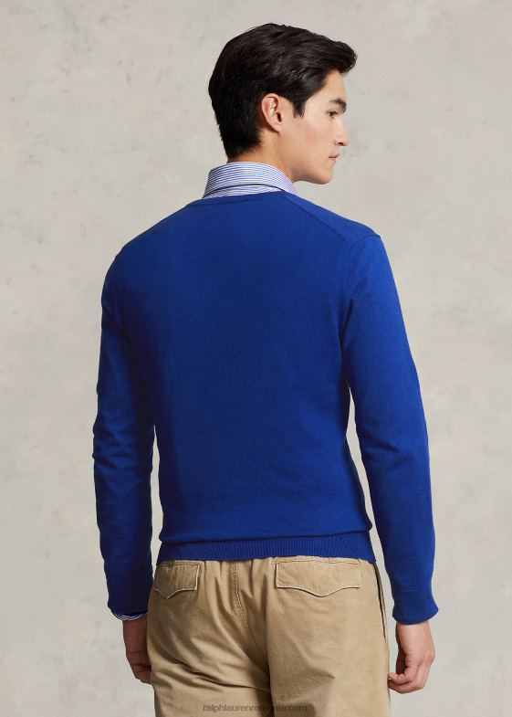 oraș regal bărbați Ralph Lauren pulover din bumbac cu decolteu în V 046888568