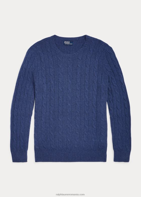 rustic marine heather bărbați Ralph Lauren iconicul pulover din cașmir tricot în cablu 046881674