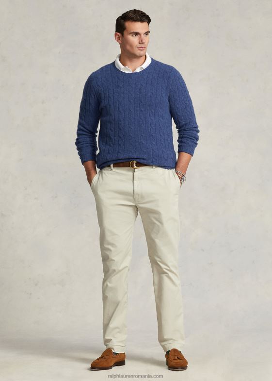 rustic marine heather bărbați Ralph Lauren iconicul pulover din cașmir tricot în cablu 046881674