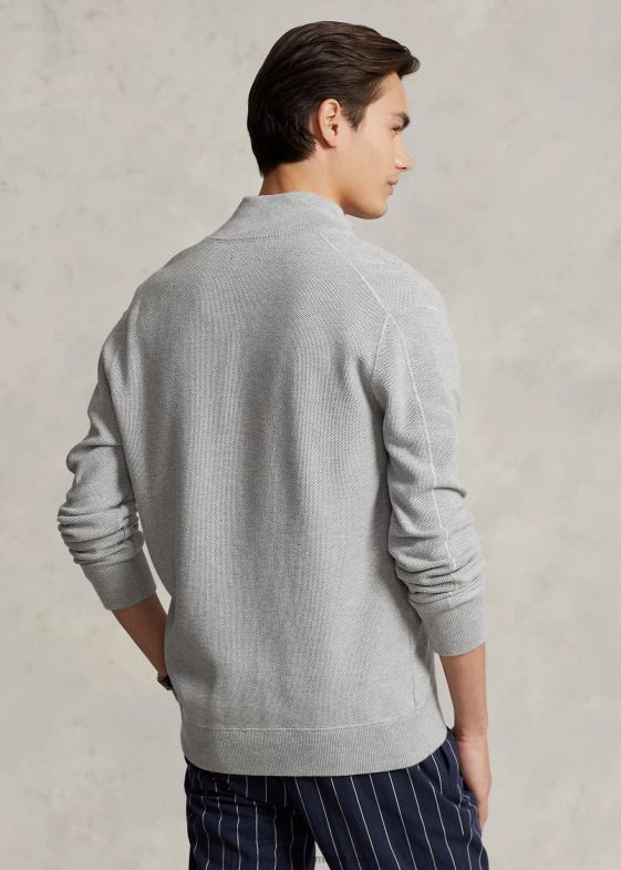 si peste erica bărbați Ralph Lauren Pulover din bumbac din tricot plasă cu fermoar complet 04688841