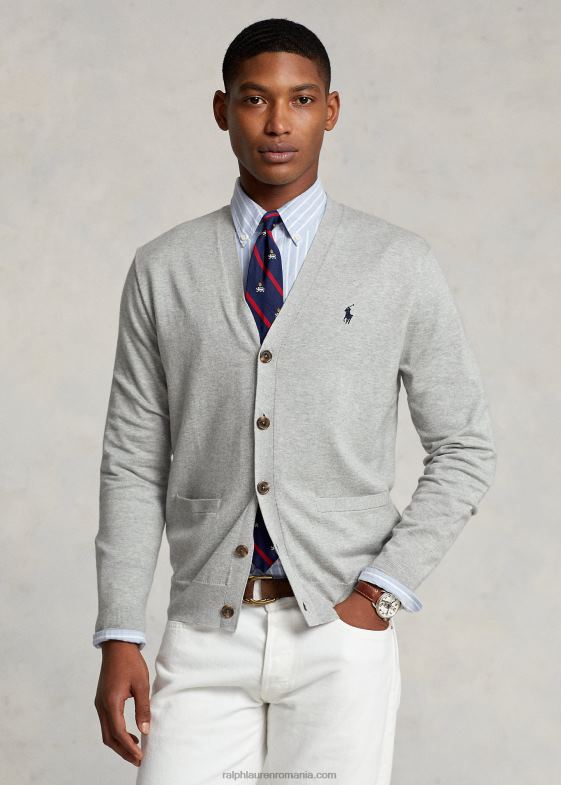 si peste erica bărbați Ralph Lauren cardigan din bumbac cu decolteu în V 04688397