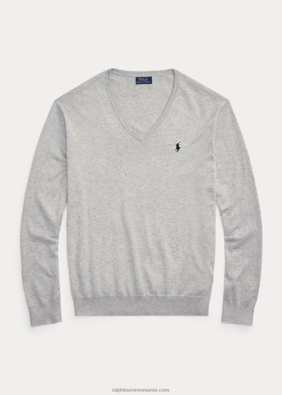 si peste erica bărbați Ralph Lauren pulover din bumbac cu decolteu în V 046881316
