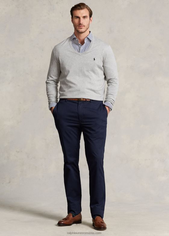 si peste erica bărbați Ralph Lauren pulover din bumbac cu decolteu în V 046881316