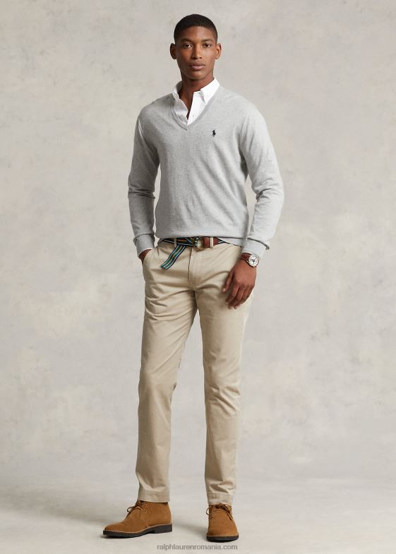 si peste erica bărbați Ralph Lauren pulover din bumbac cu decolteu în V 046888565