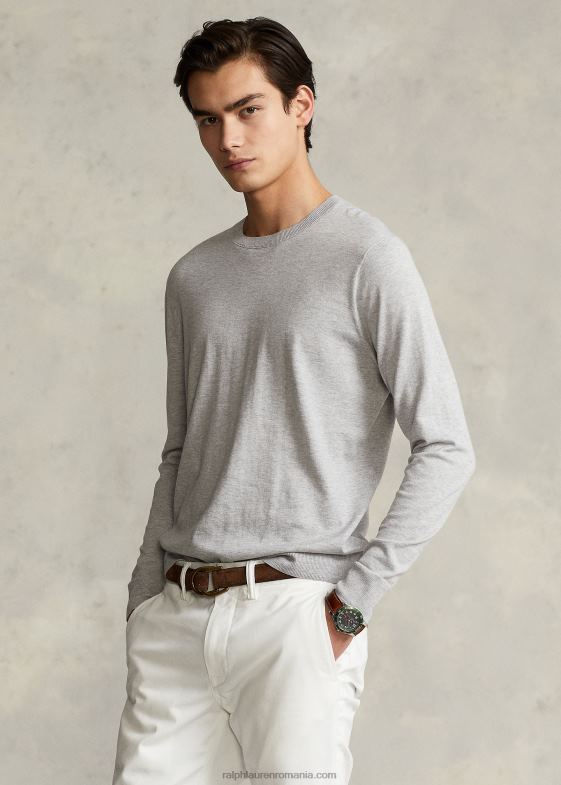 si peste erica bărbați Ralph Lauren pulover din bumbac cu gât 046881068