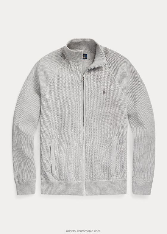 si peste erica bărbați Ralph Lauren pulover din bumbac texturat cu fermoar 046881259