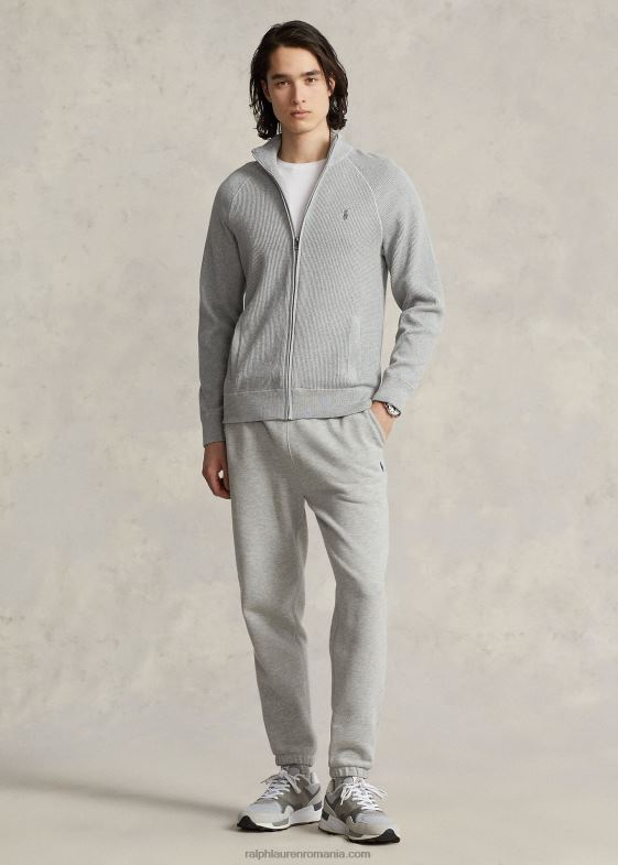 si peste erica bărbați Ralph Lauren pulover din bumbac texturat cu fermoar 046881259