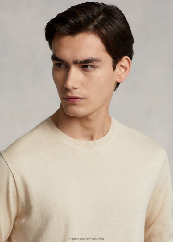 ușoară dună de nisip erica bărbați Ralph Lauren pulover din bumbac cu gât 046881067