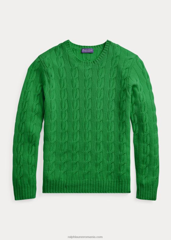 verde nautic bărbați Ralph Lauren pulover din cașmir din tricot cablu 0468877