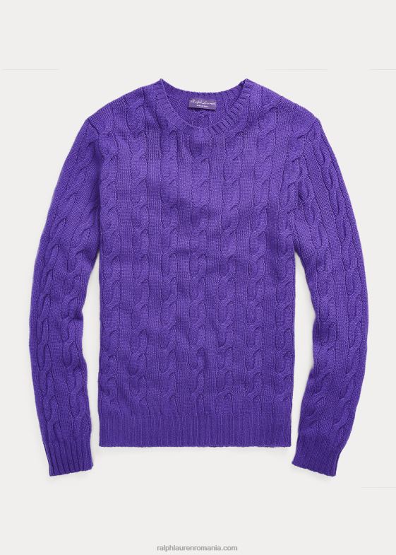 violet clasic bărbați Ralph Lauren pulover din cașmir din tricot cablu 0468874