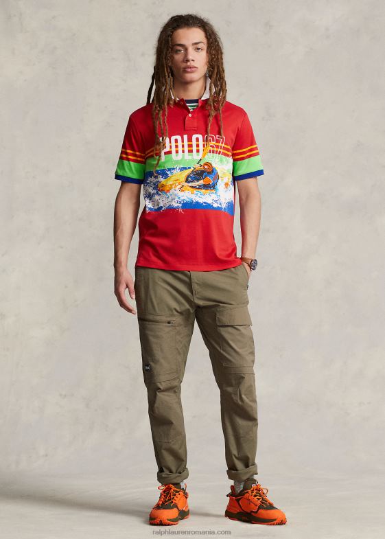67 tipărire bărbați Ralph Lauren Tricou polo din bumbac moale cu potrivire clasică 04688778