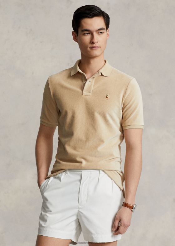 Duna de nisip bărbați Ralph Lauren Tricou polo din tricot catifea cu potrivire clasica 046881086