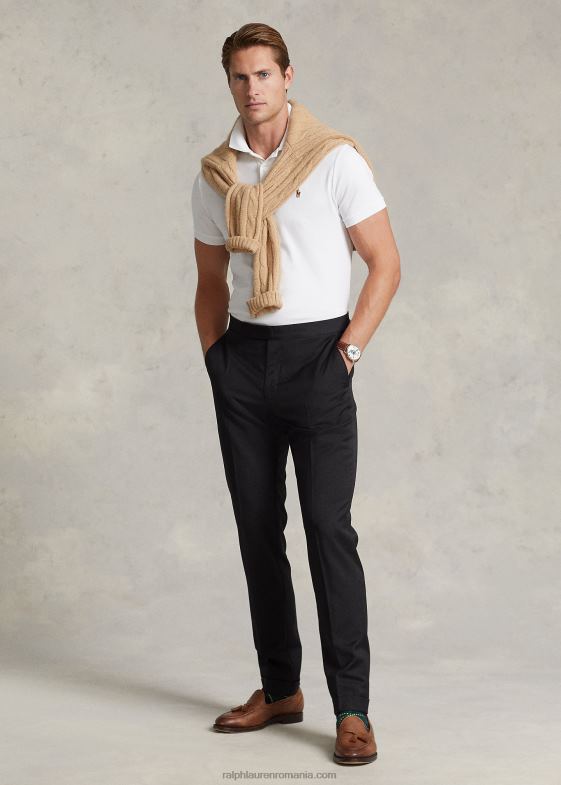 alb bărbați Ralph Lauren Tricou polo din bumbac moale - toate se potrivesc 04688193