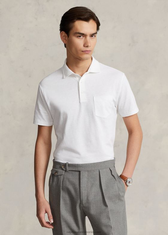 alb bărbați Ralph Lauren Tricou polo personalizat slim fit din bumbac-in 046881230