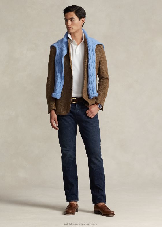 alb bărbați Ralph Lauren Tricou polo personalizat slim fit din plasă elastică 04688526