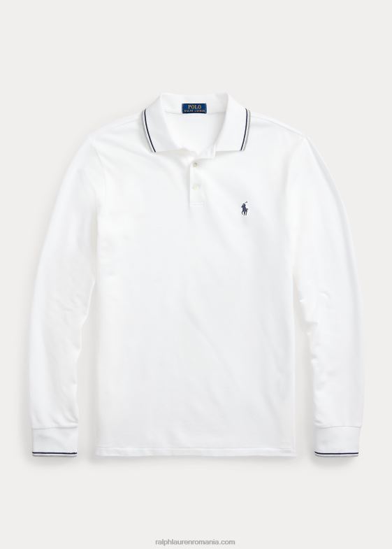 alb bărbați Ralph Lauren Tricou polo personalizat slim fit din plasă elastică 04688872