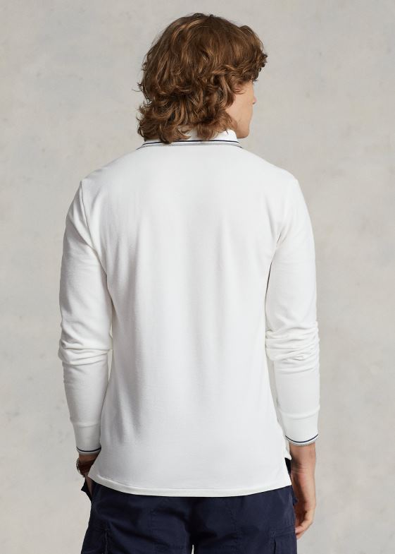 alb bărbați Ralph Lauren Tricou polo personalizat slim fit din plasă elastică 04688872