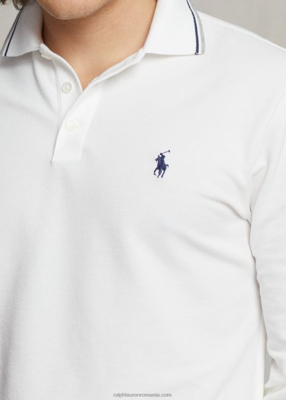 alb bărbați Ralph Lauren Tricou polo personalizat slim fit din plasă elastică 04688872