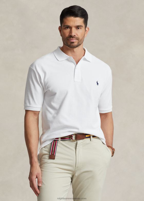alb bărbați Ralph Lauren iconicul tricou polo din plasă 046881815