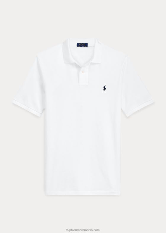 alb bărbați Ralph Lauren iconicul tricou polo din plasă 046881815