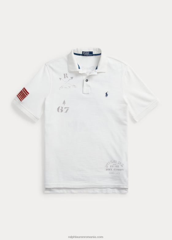 alb clasic oxford bărbați Ralph Lauren Tricou polo cu ochiuri cu ochiuri clasice 04688117