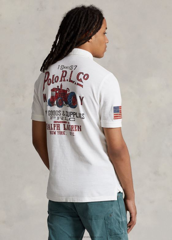 alb clasic oxford bărbați Ralph Lauren Tricou polo cu ochiuri cu ochiuri clasice 04688117