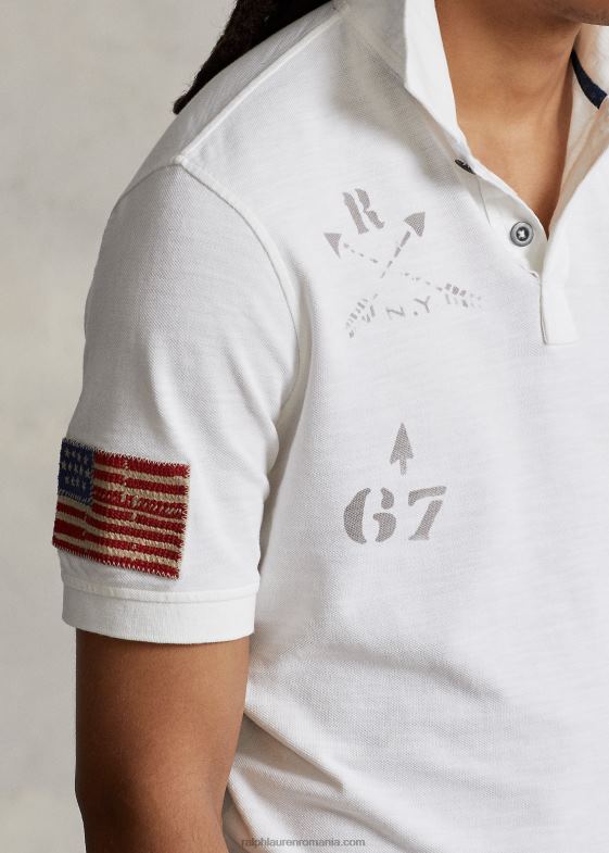 alb clasic oxford bărbați Ralph Lauren Tricou polo cu ochiuri cu ochiuri clasice 04688117