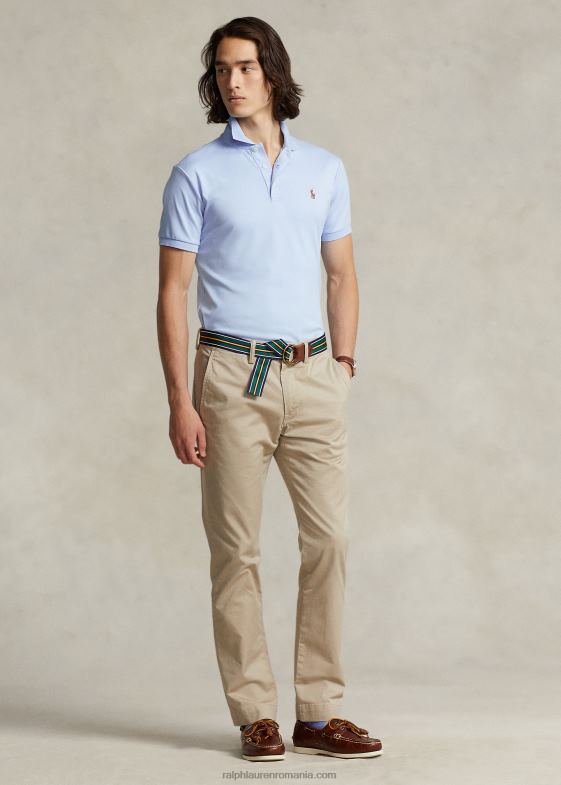 albastru de birou bărbați Ralph Lauren Tricou polo din bumbac moale - toate se potrivesc 04688184