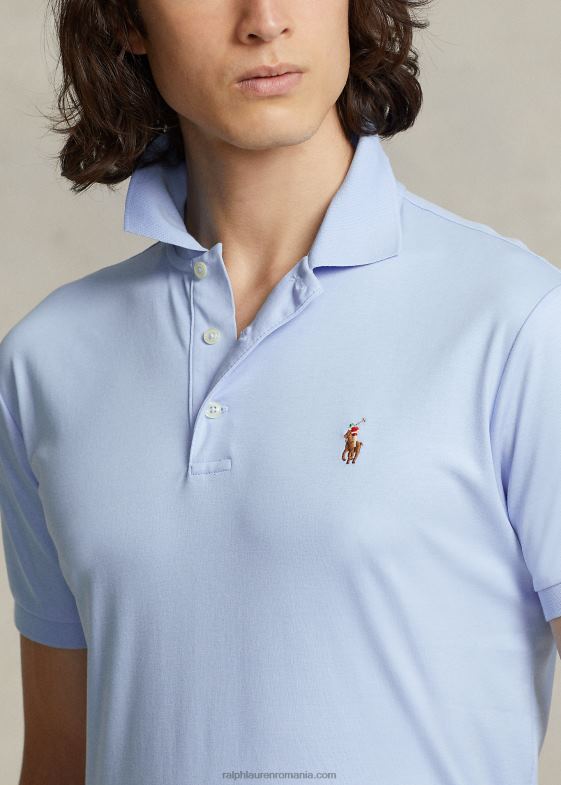 albastru de birou bărbați Ralph Lauren Tricou polo din bumbac moale - toate se potrivesc 04688184