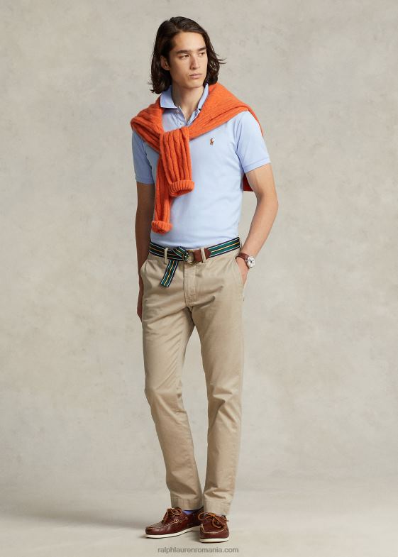 albastru de birou bărbați Ralph Lauren Tricou polo din bumbac moale - toate se potrivesc 04688184