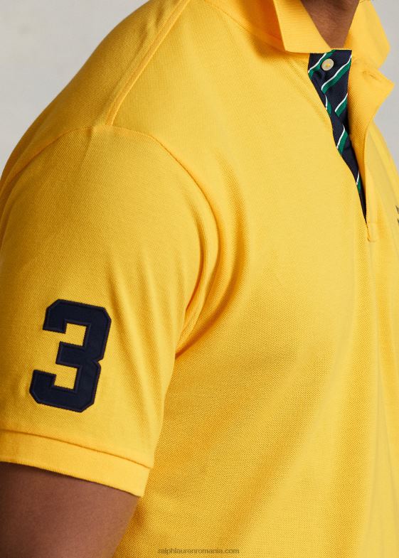 aripioare galbene bărbați Ralph Lauren tricou polo din plasă cu creasta 046881603