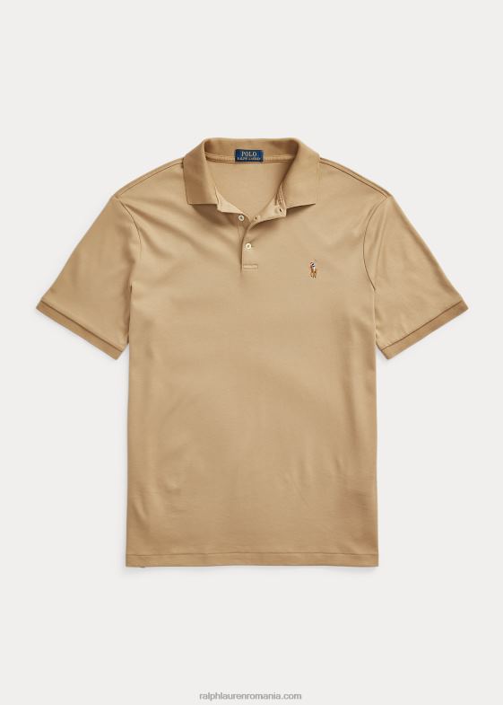 cafe tan bărbați Ralph Lauren Tricou polo din bumbac moale - toate se potrivesc 04688190
