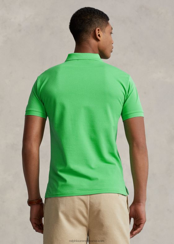 ciclu verde bărbați Ralph Lauren Tricou polo slim fit din plasă elastică 04688953