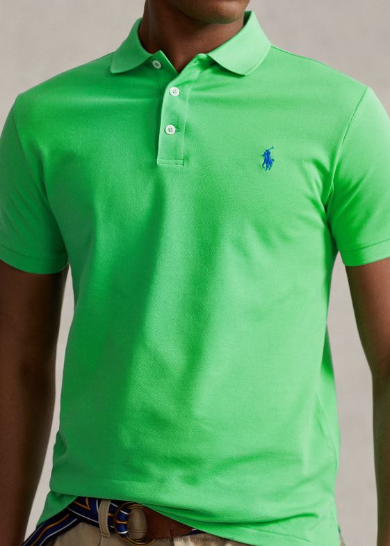 ciclu verde bărbați Ralph Lauren Tricou polo slim fit din plasă elastică 04688953