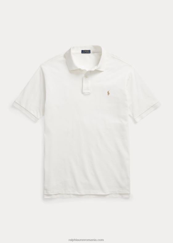 deckwash alb bărbați Ralph Lauren iconicul tricou polo din plasă 046881825