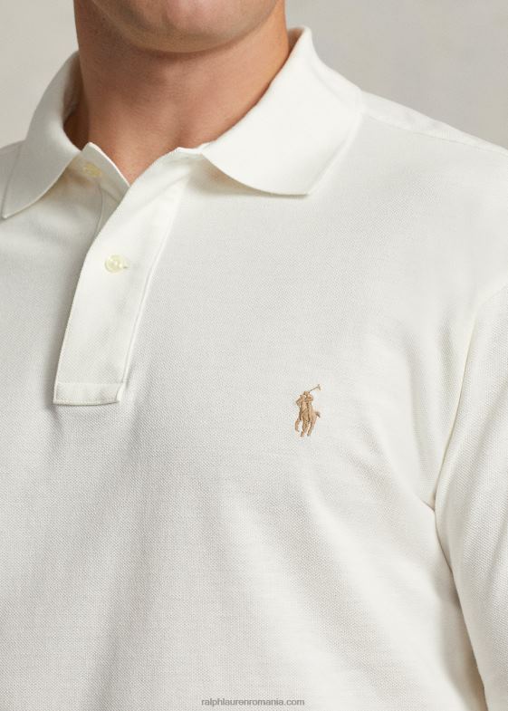 deckwash alb bărbați Ralph Lauren iconicul tricou polo din plasă 046881825