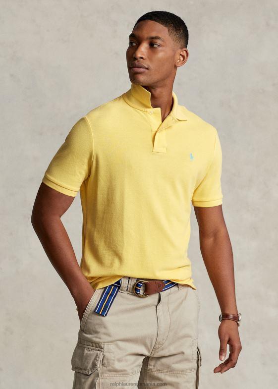 galben de porumb bărbați Ralph Lauren tricou polo slim fit din plasă 046888362