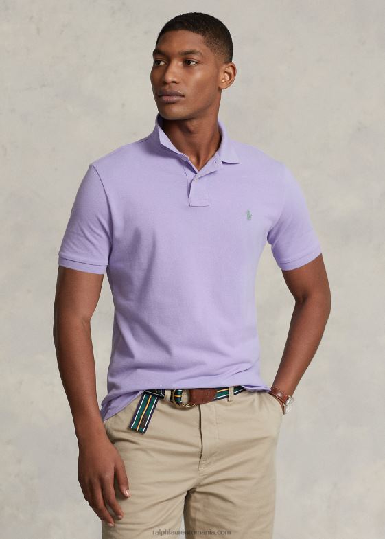lavanda cerului bărbați Ralph Lauren Tricou polo nou din plasă slim fit 0468835