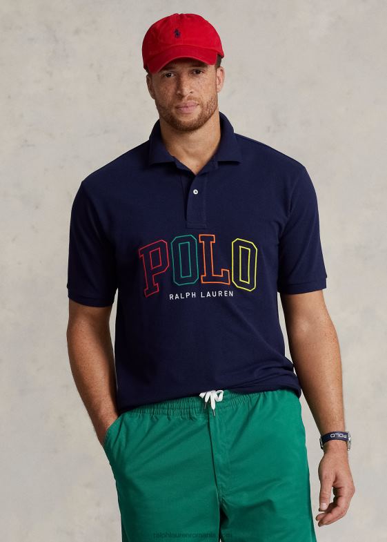 marina de croazieră bărbați Ralph Lauren tricou polo cu plasă cu logo 046881636