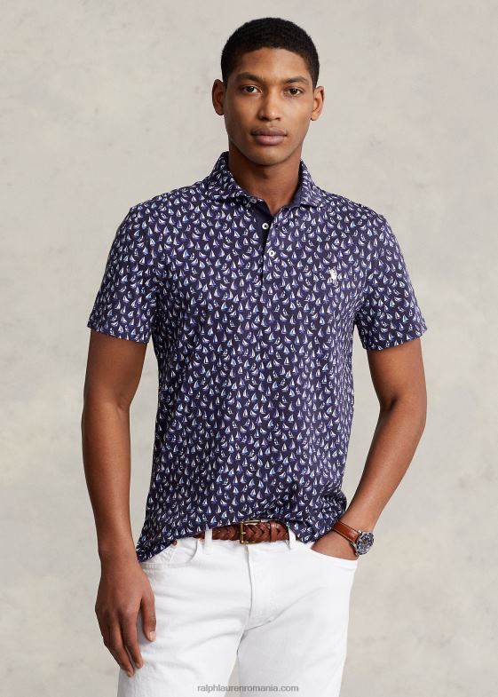 marina rafinată bărbați Ralph Lauren Tricou polo personalizat de performanță slim fit 046881190