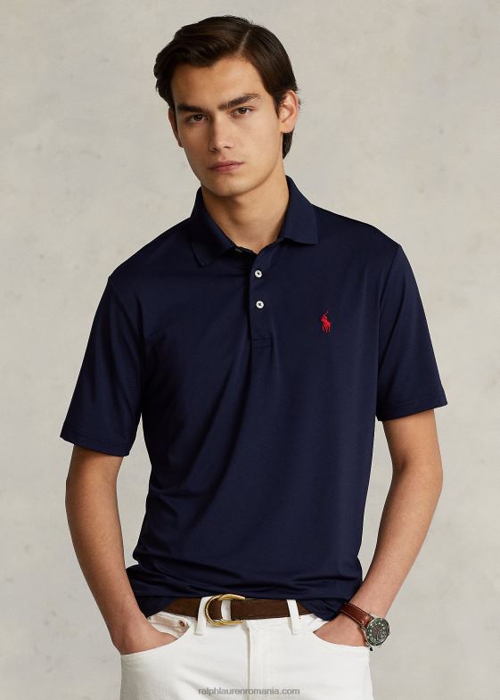 marina rafinată bărbați Ralph Lauren tricou polo de performanță cu potrivire clasică 04688359