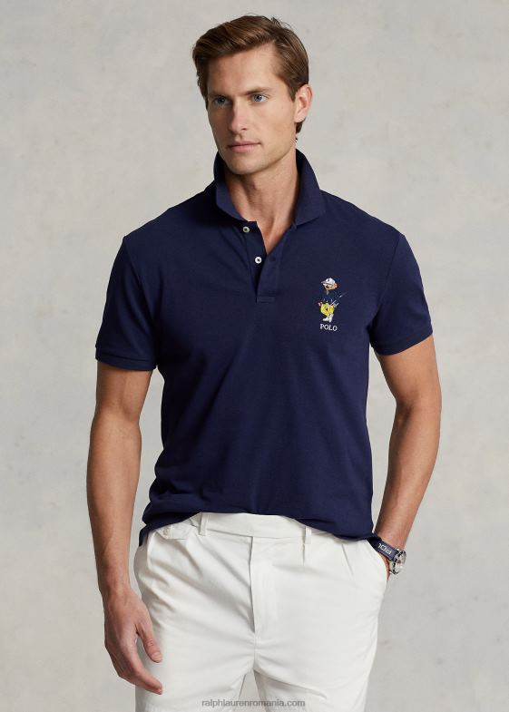 marina rafinată bărbați Ralph Lauren tricou polo personalizat slim performance bear 04688531