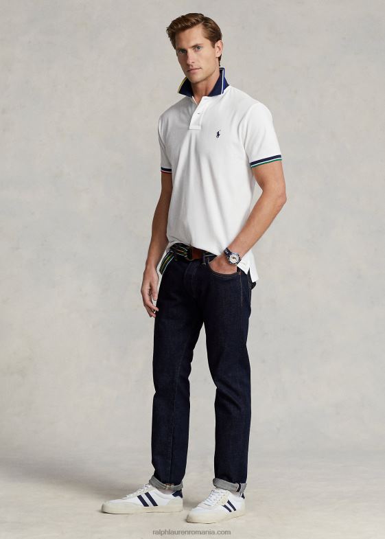 multi alb bărbați Ralph Lauren tricou polo cu ochiuri clasice 04688746