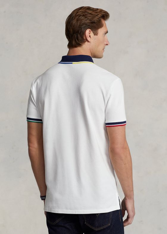 multi alb bărbați Ralph Lauren tricou polo cu ochiuri clasice 04688746